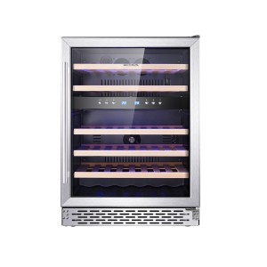 24 Inch Under Counter Built In Wine Refrigerator 46 Bottle Dual Zone Wine Cooler Fridge